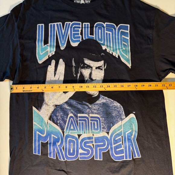 Star Trek Spock Live Long and Prosper Black T Shirt Men’s XL/TG - Picture 4 of 6